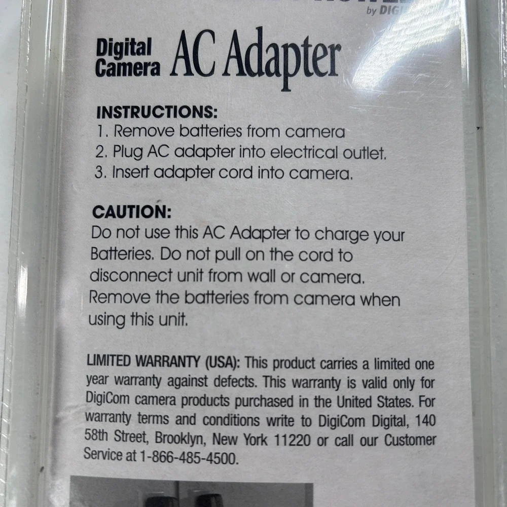 Bell Howell DigiCom AC‎ Power Adapter for Nikon Coolpix Digital Cameras 8.4V